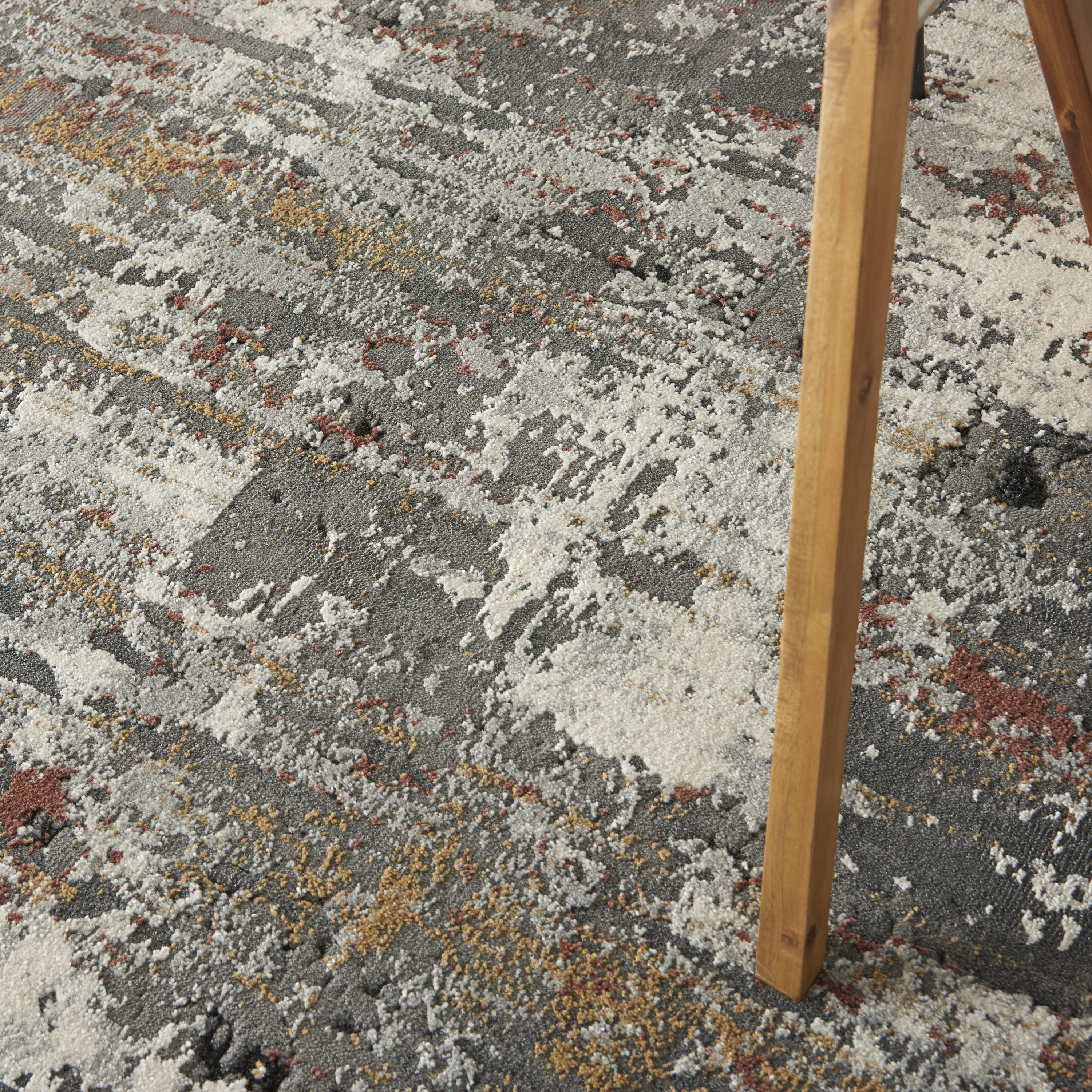 Nourison Tangra 4' x 6' Grey Multicolor Modern Indoor Rug