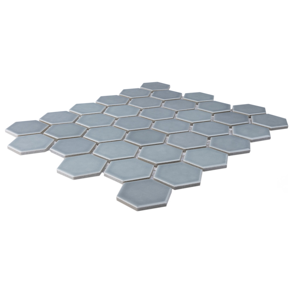 Hudson Due 2″ Hex Slate 10-7/8 in. x 12-5/8 in. Porcelain Mosaic Tile