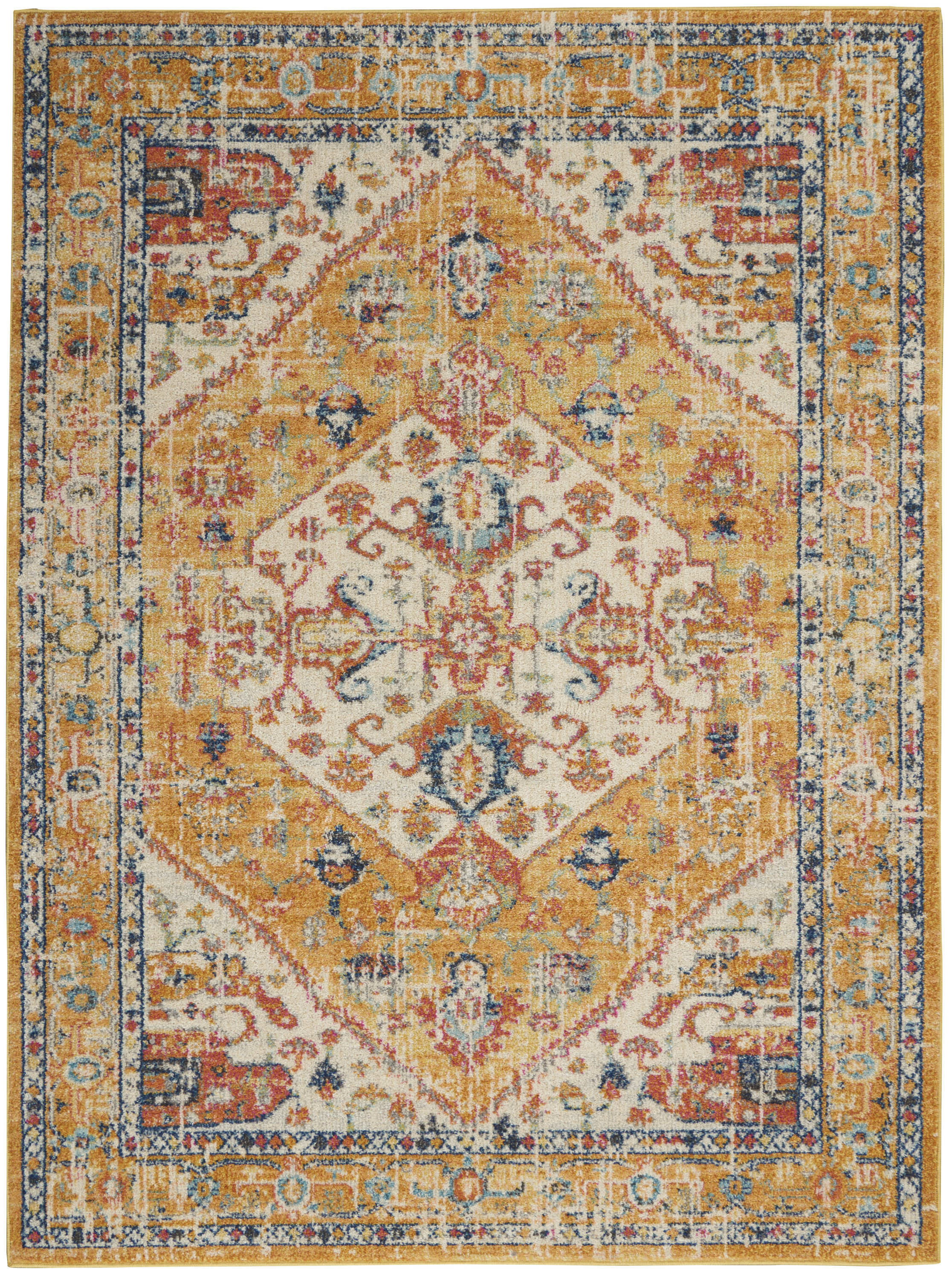 Nourison Passion 3'9" x 5'9" Ivory Yellow Bohemian Indoor Rug