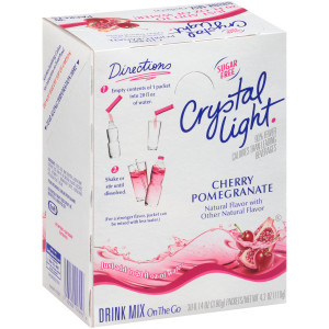 CRYSTAL LIGHT Single Serve Sugar-Free Cherry Pomegranate On-the-Go Powdered Mix, 30-0.1 oz. Packets (Pack of 4 Boxes) image