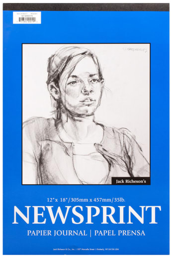 Rough Newsprint Pad (12" x 18") -  50 Sheets