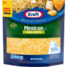Kraft Mexican Style Four Cheese Shredded Cheese Family Size, 24 oz Bag