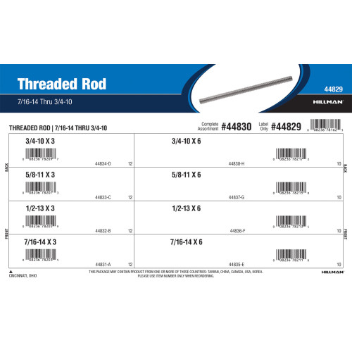 Threaded Rod Assortment (7/16