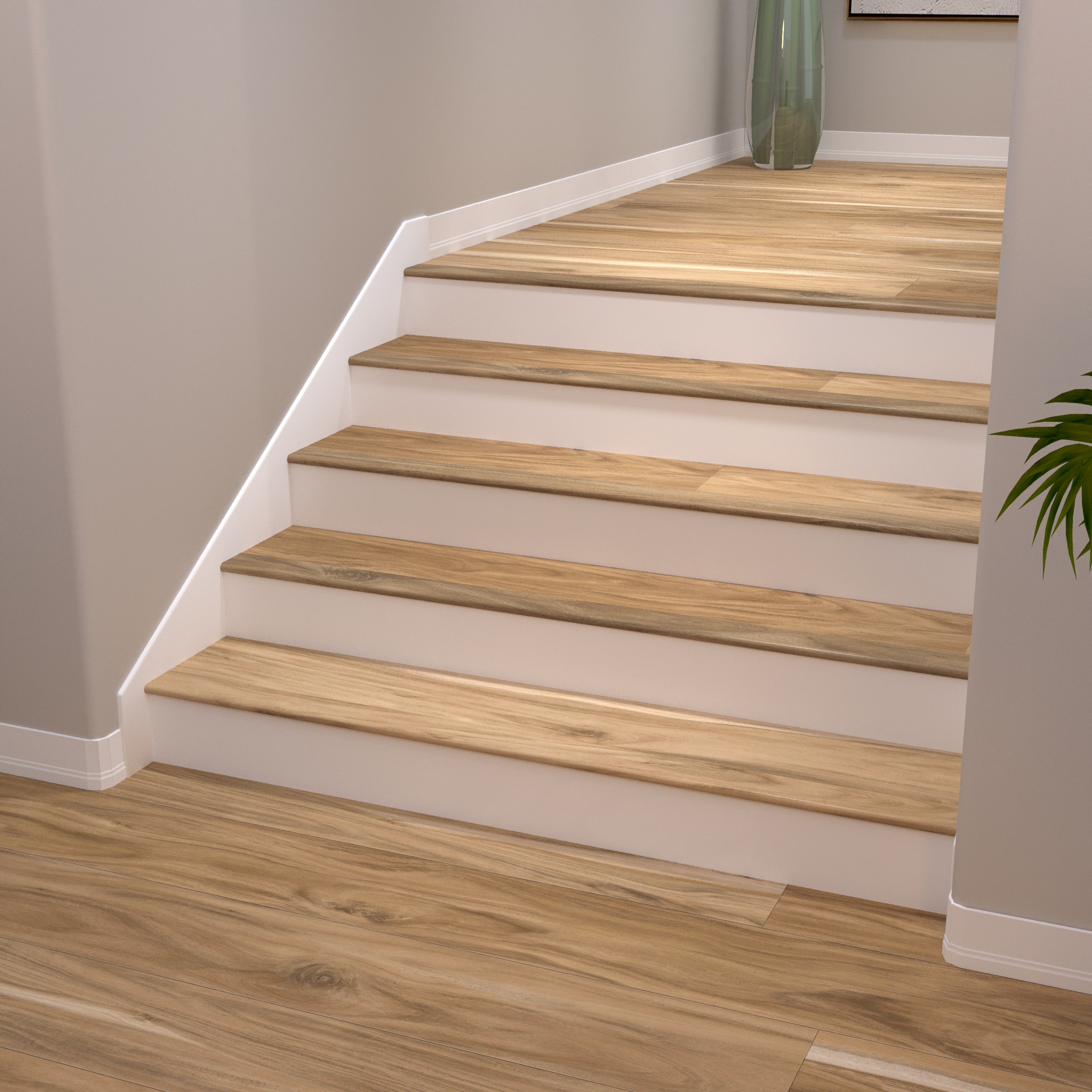 Coastal Eucalyptus Cali Vinyl Stair Nosing Flush view 2