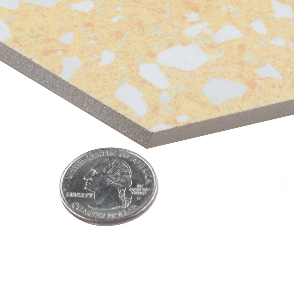 Venice Hex Yellow 8-5/8 in. x 9-7/8 in. Porcelain Floor and Wall Tile
