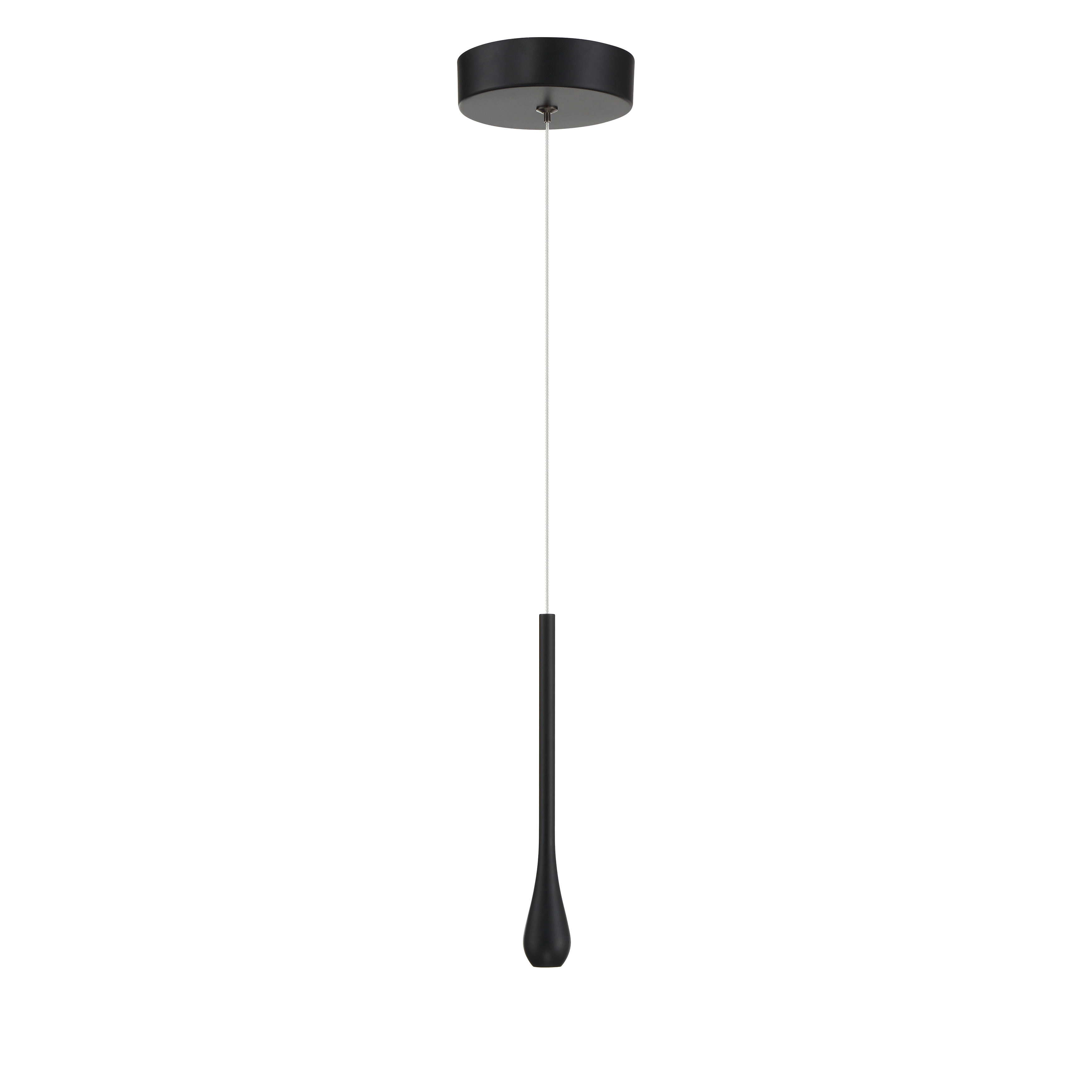 The Pingo mini pendant delivers modern minimalism with its compact 1.5-inch profile and coal black finish. High CRI LED provides excellent color rendering for task areas while the slim design works beautifully in multiples. - alternate view