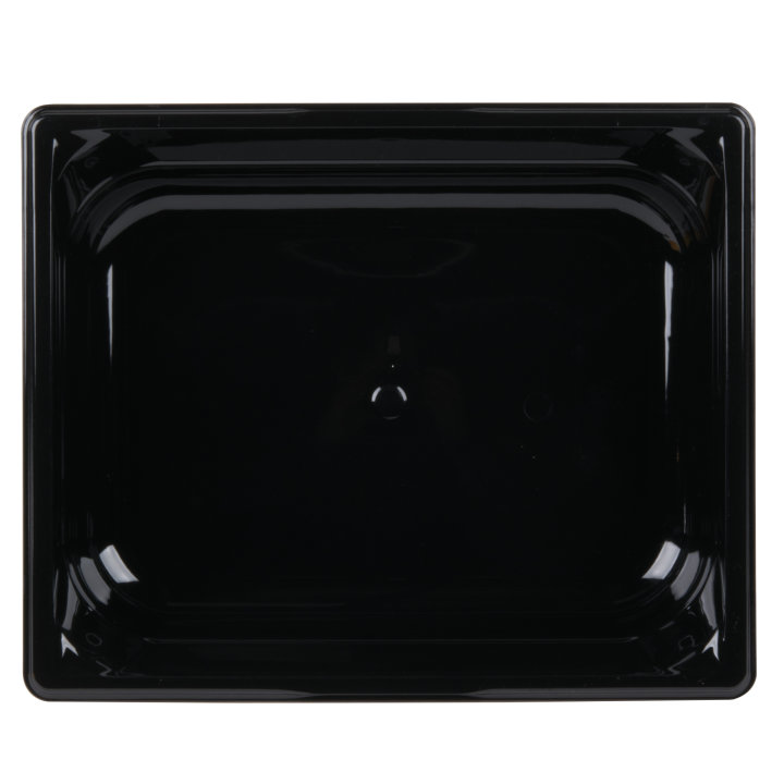 Half-size 2 ½-inch-deep Super Pan® low-temperature plastic pan in black