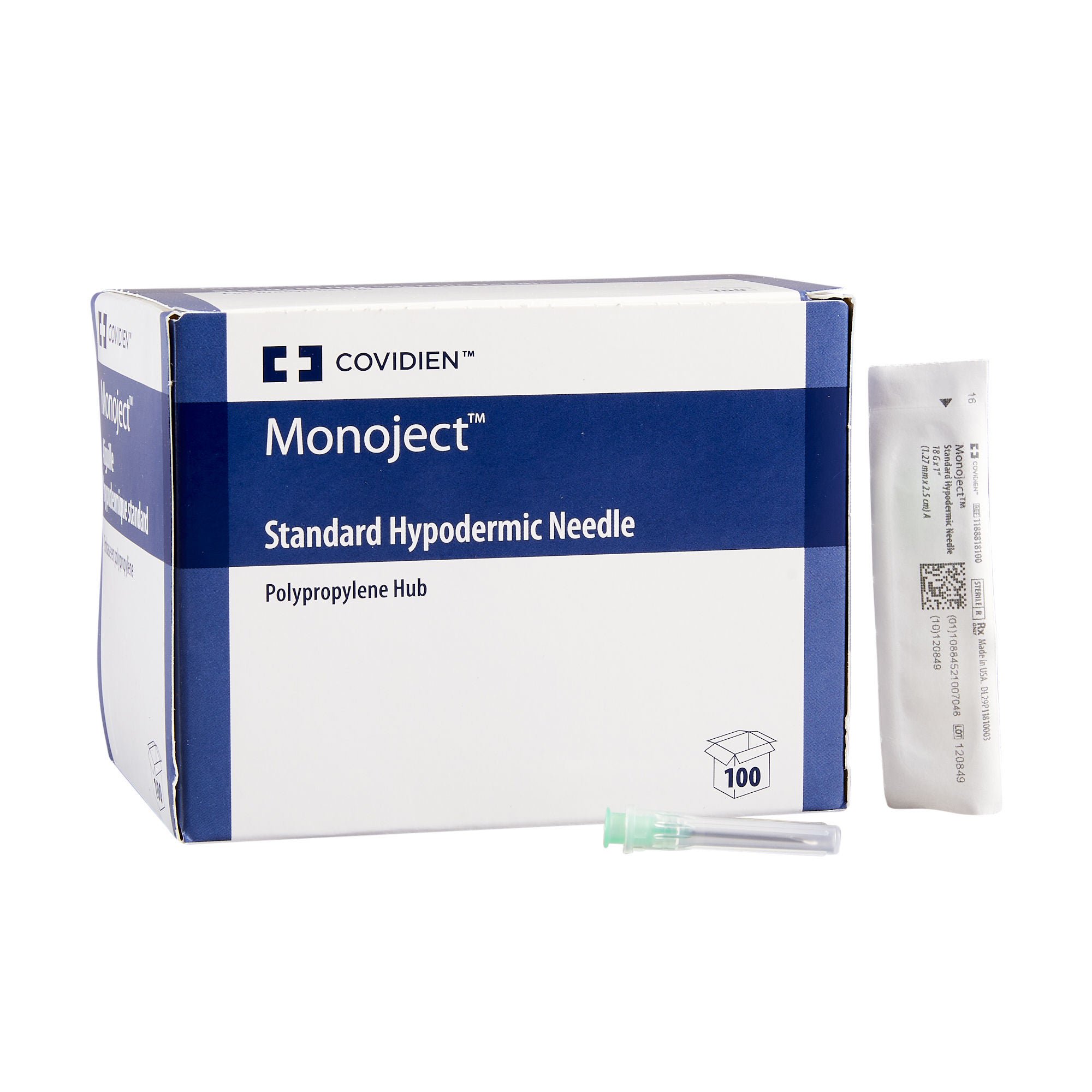 Monoject™ SoftPack Hypodermic Needle, 18 Gauge, 1 Inch Length