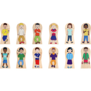 My Feelings Mix-and-Match Wooden Blocks, 18 Pieces