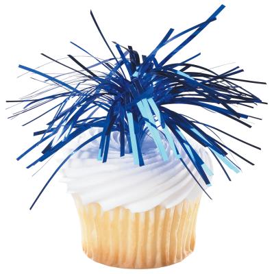 Blue Spray Mylar Cupcakes