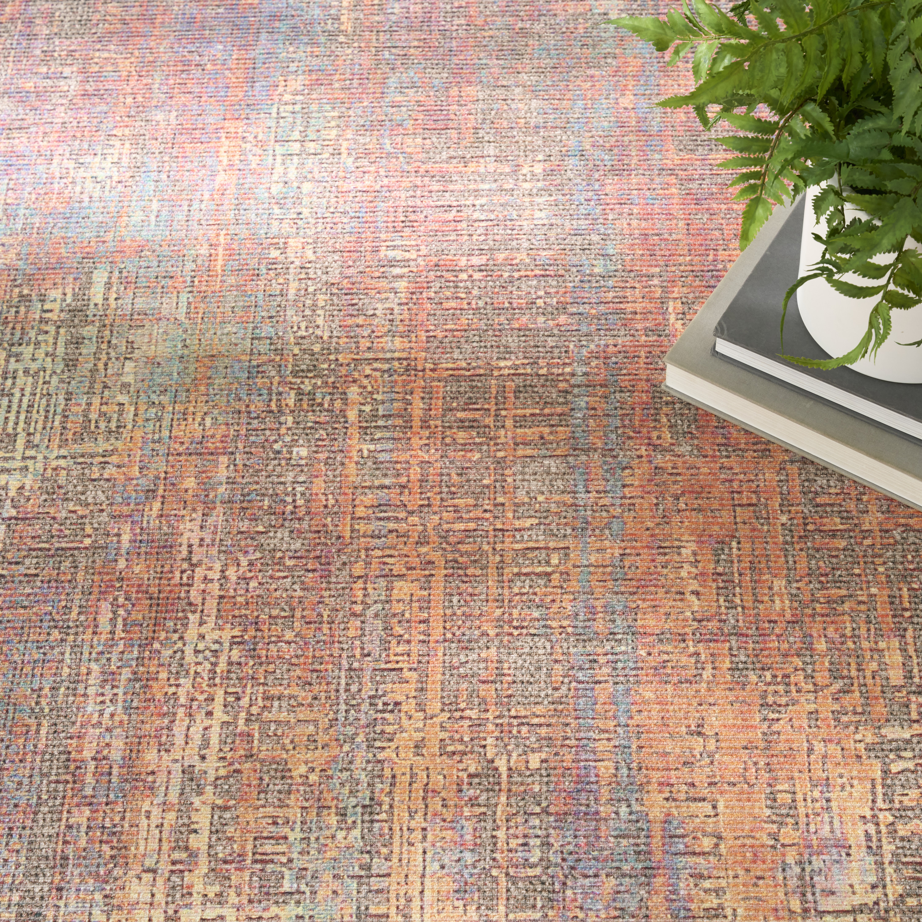 Nourison Botanical Washables 4' x 6' Multicolor Modern Indoor Rug
