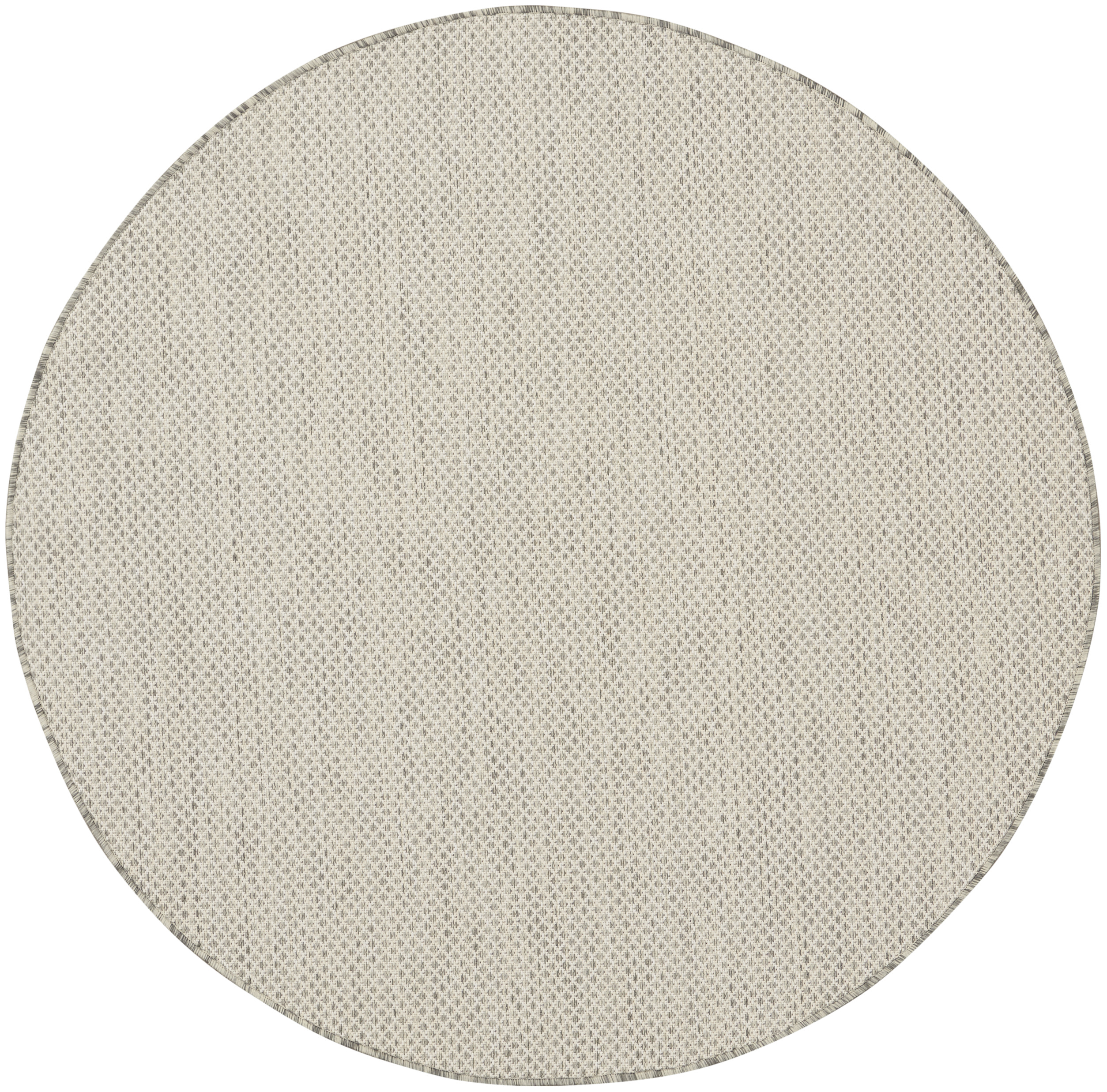 Nourison Courtyard 4' x Round Ivory Silver Modern Rug