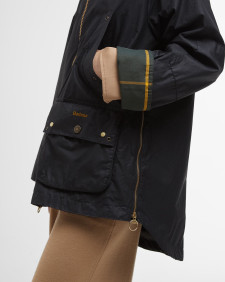 Raelynn Waxed Jacket Black/Ancient Tartan