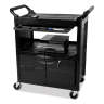 Rubbermaid Commercial, Lockable Doors and Sliding Drawer, Utility Cart, Black