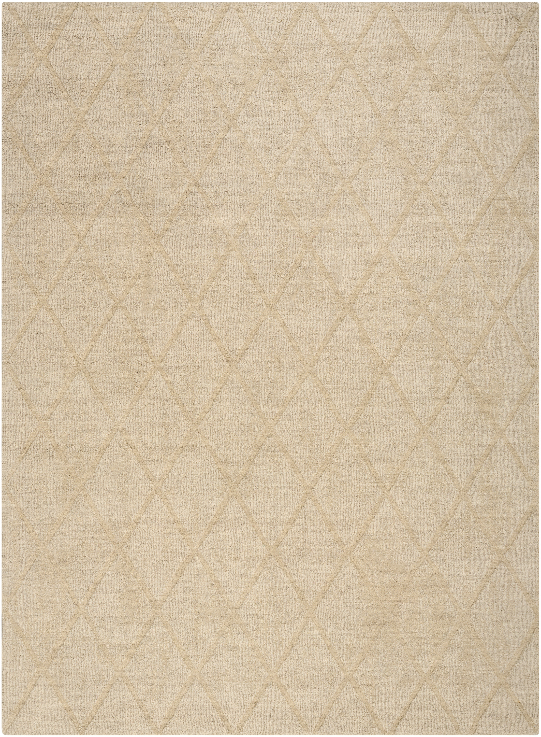 Nourison Wool Haven 5'3" x 7'3" Beige Modern Indoor Rug
