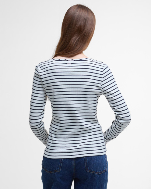 Blake Striped Long-Sleeved T-Shirt Cloud Stripe