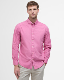 Camicia a maniche lunghe tinta in capo leggermente aderente 