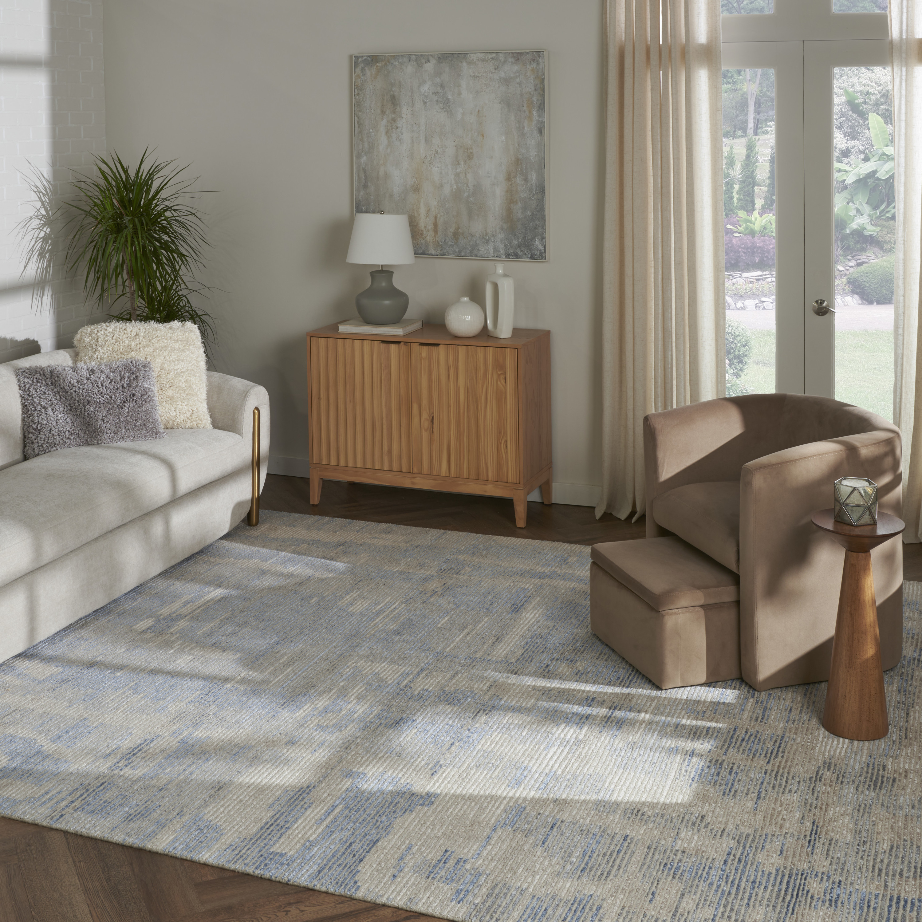 Nourison Ellora 7'9" x 9'9" Blue Modern Indoor Rug