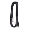 Power Cord, Cable Cord Set, 16 AWG, 3 Conductor, Black, 9 ft. L
