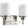 Alexa Series Bath and Vanity Light Steel Brushed Nickel Wall Mount 2-Lamp 120V ac 100W Gray 9.50 H x 13 W x 6.13 D in.