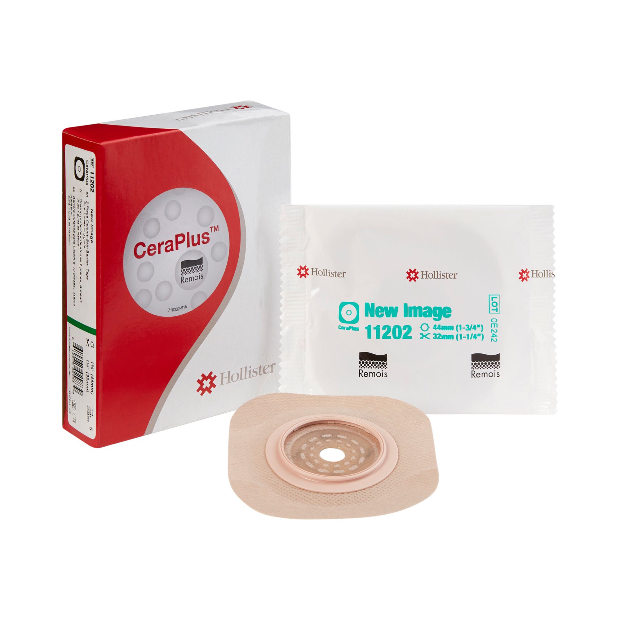 New Image™ Flat CeraPlus™ Skin Barrier - Tape, 44 mm Flange, up to 32 mm Opening