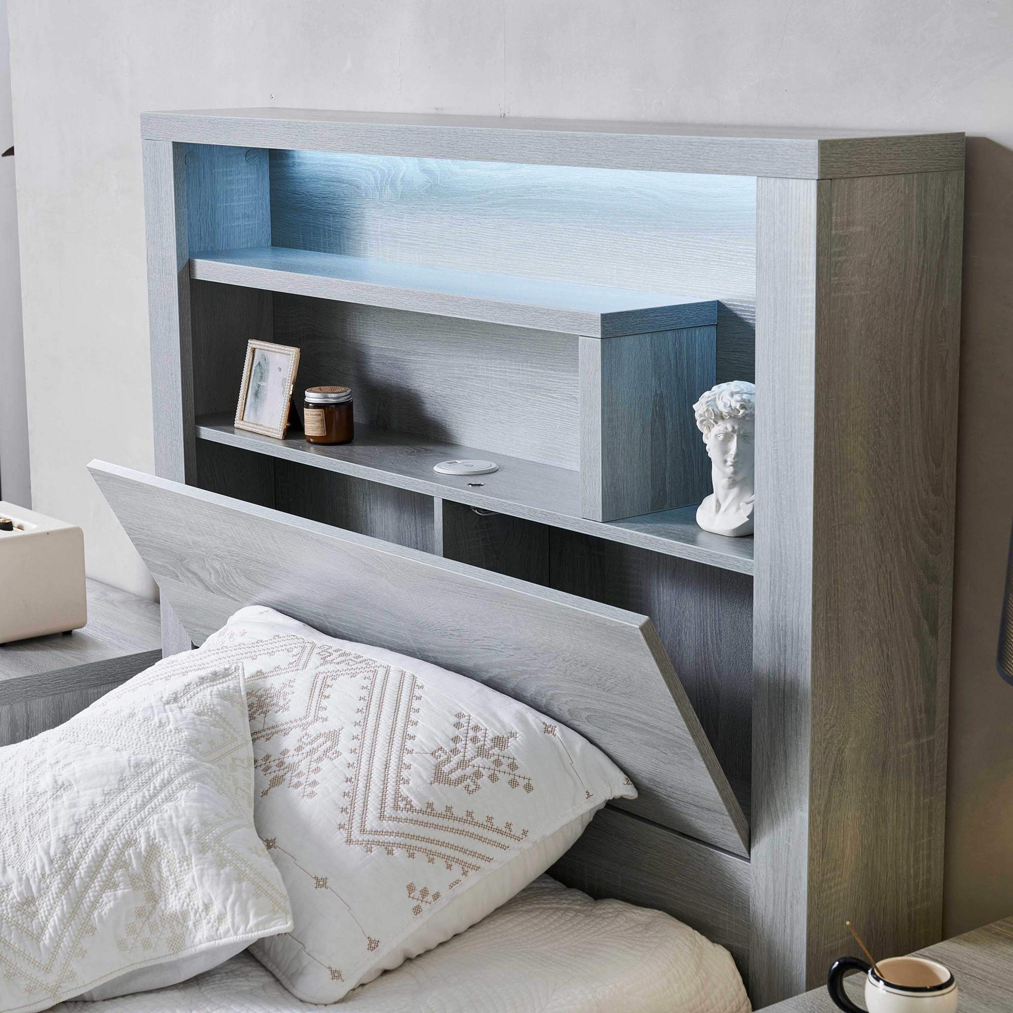 Product image of the  Bellevue Bed Frame, 3 Drawer Base, Cement Grey from Forty Winks