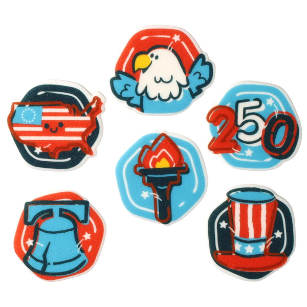 Celebrate America Assortment - Red 3 Free Sweet Décor® Edible Decorations