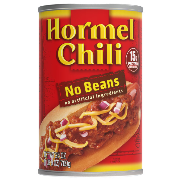 HORMEL(r) Chili No Beans, 12/25oz . C1N1 - Front No Plunge In Package (Hi Res)