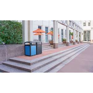 Rubbermaid Commercial, Decorative Plastic Mixed Recycling Panels, Medium, Blue, 4/Case