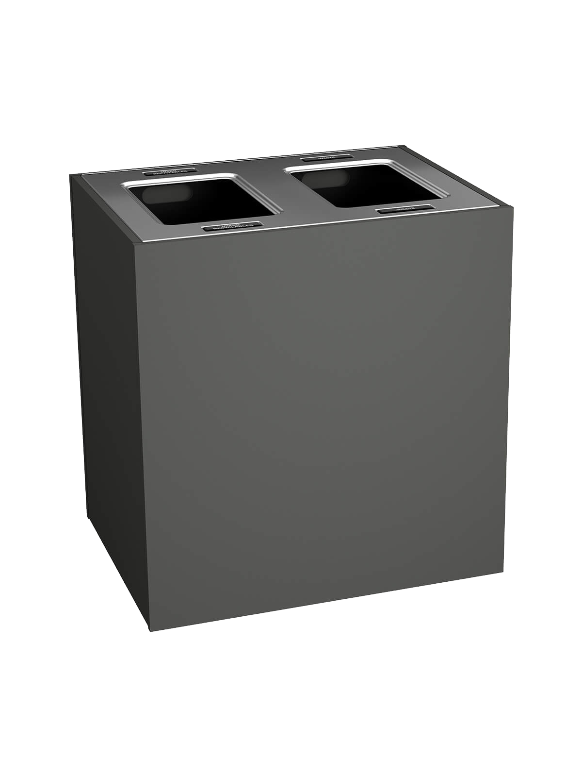 ARISTATA – Double – Kit – Xl – Mixed Recyclables-Waste – Full – Slate-Stainless Steel