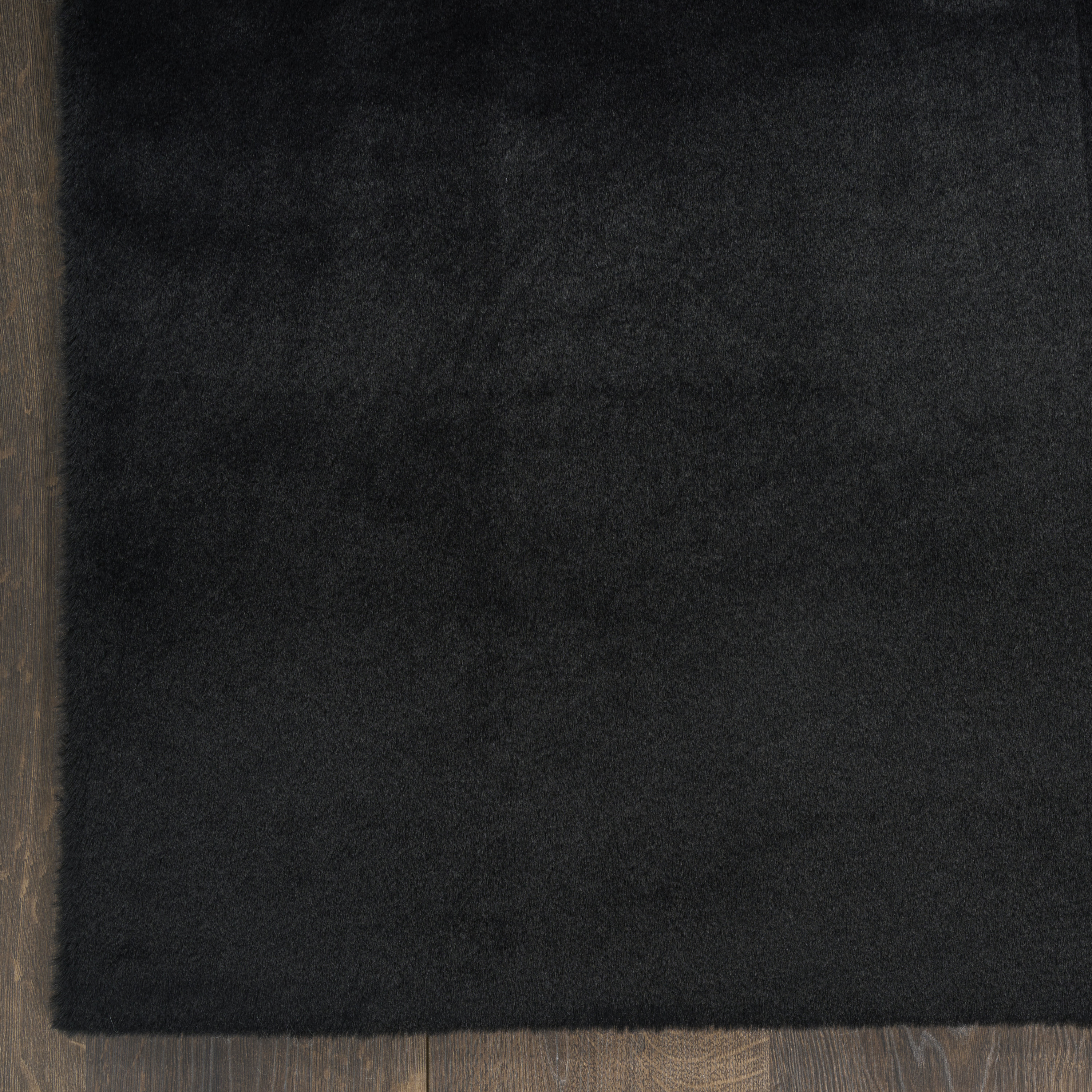 Nourison Soft Plush Rabbit Fur 7'6" x 9'6" Black Contemporary Indoor Rug