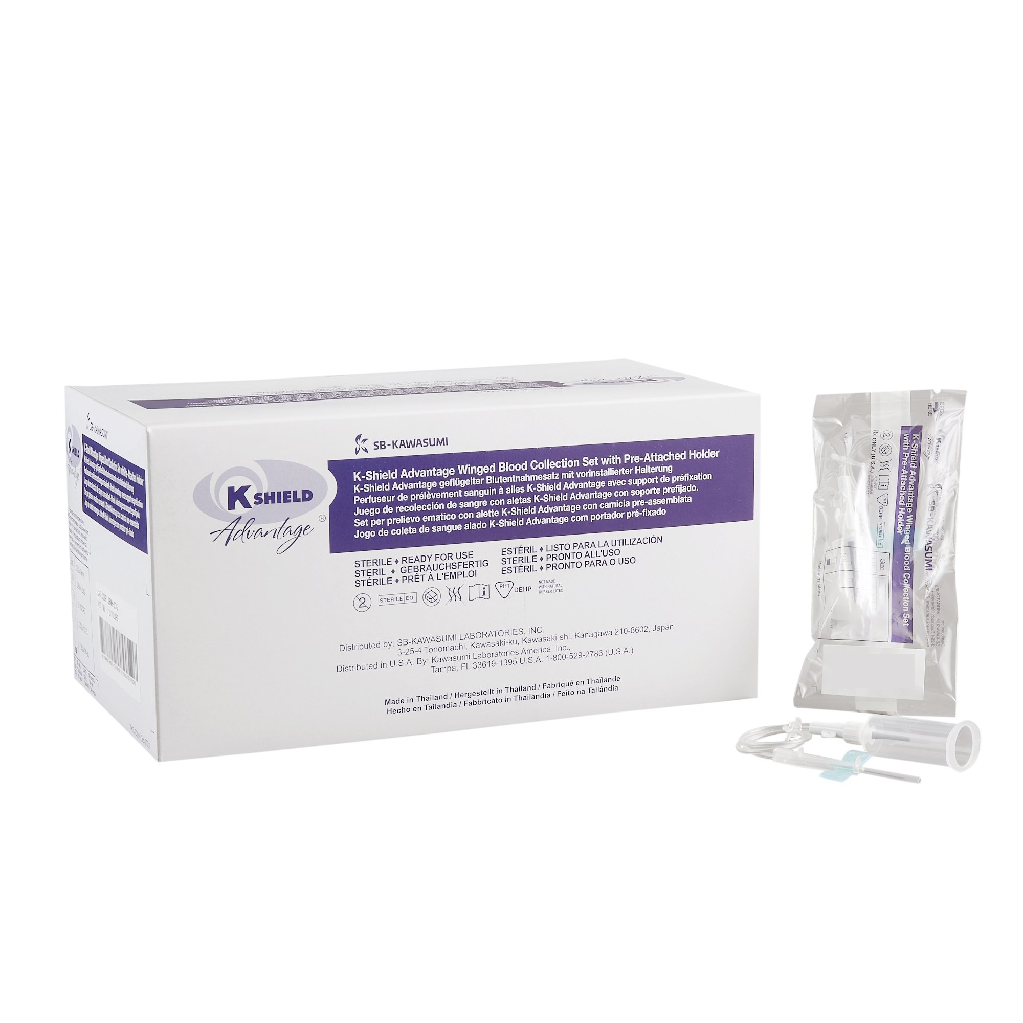 K-Shield Advantage Blood Collection Set w/ Holder, 3/4 Inch Length, 21 Gauge MK 873721