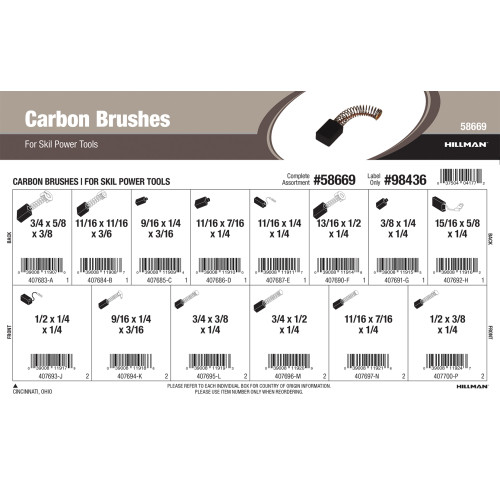 Carbon Brushes Assortment (For SKIL Power Tools)