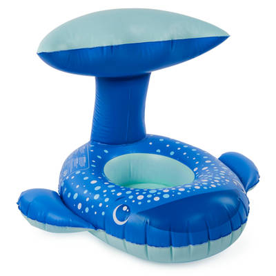 Swimways Sun Canopy Baby Boat, Inflatable Baby Pool Float & Swimming Pool Accessories with Fast Inflation, Whale Toys for Kids Aged 9-24 Months
