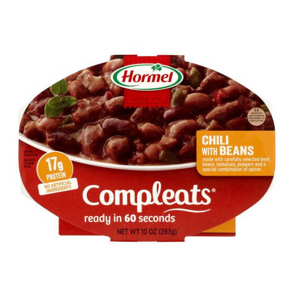 HORMEL(r) COMPLEATS(r) Chili W/Beans, 6/10oz. . C1CB - Front Center Inner Pack (Hi Res)