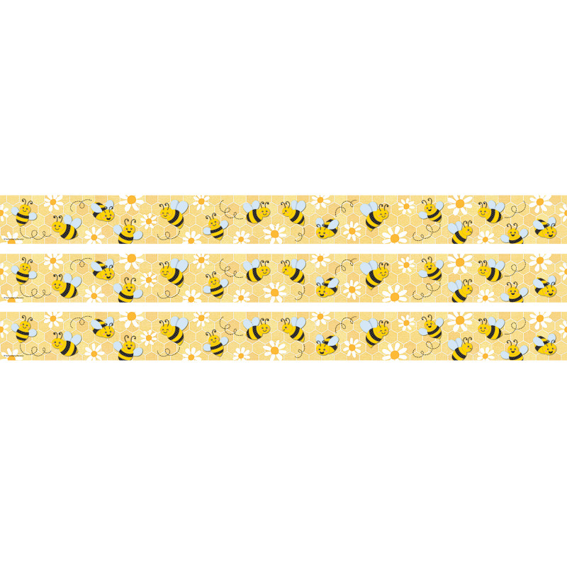 Buzzing Bees Straight Border Trim, 35 Feet Per Pack, 3 Packs