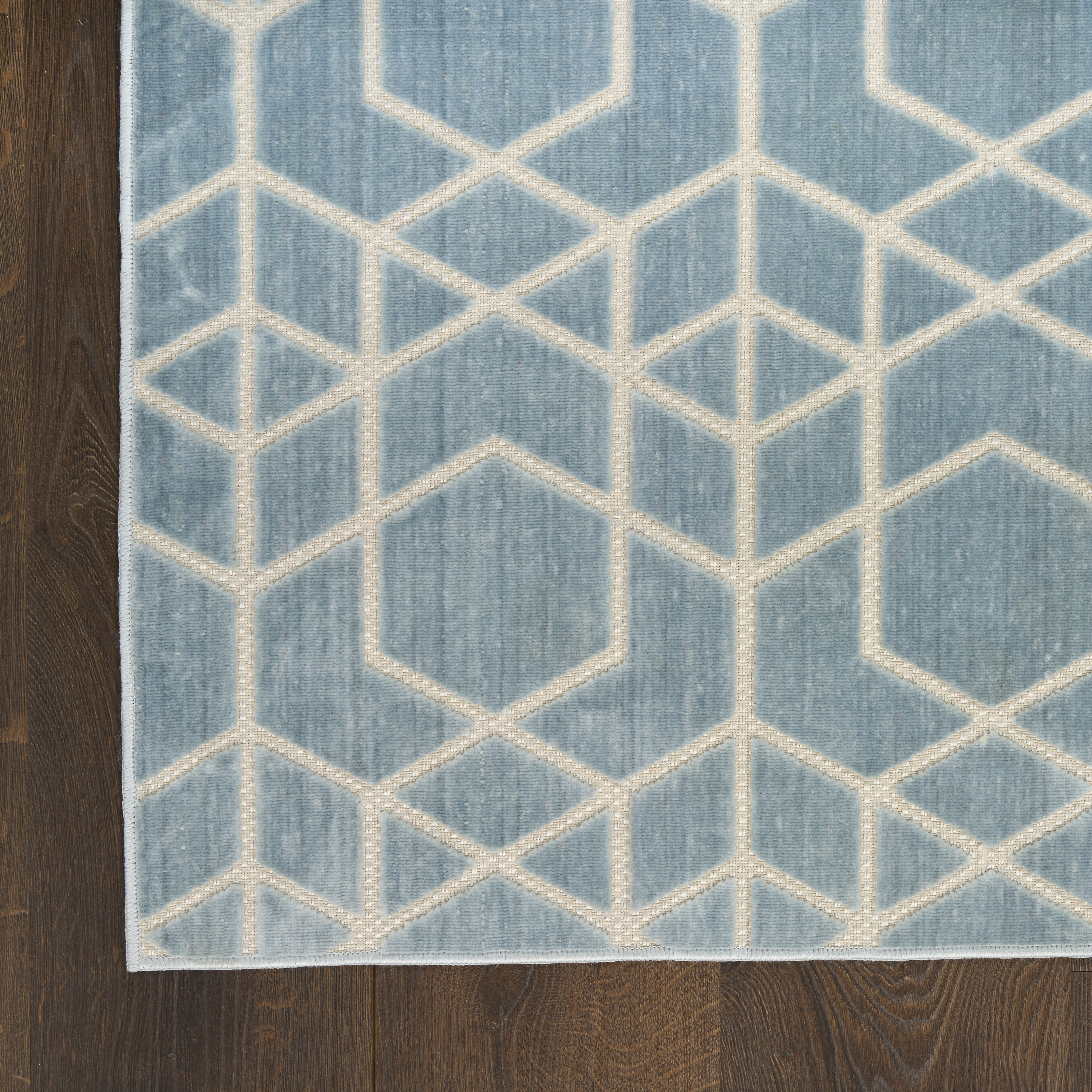Nourison Washable Charm 2' x 3' Blue Ivory Modern Indoor Rug