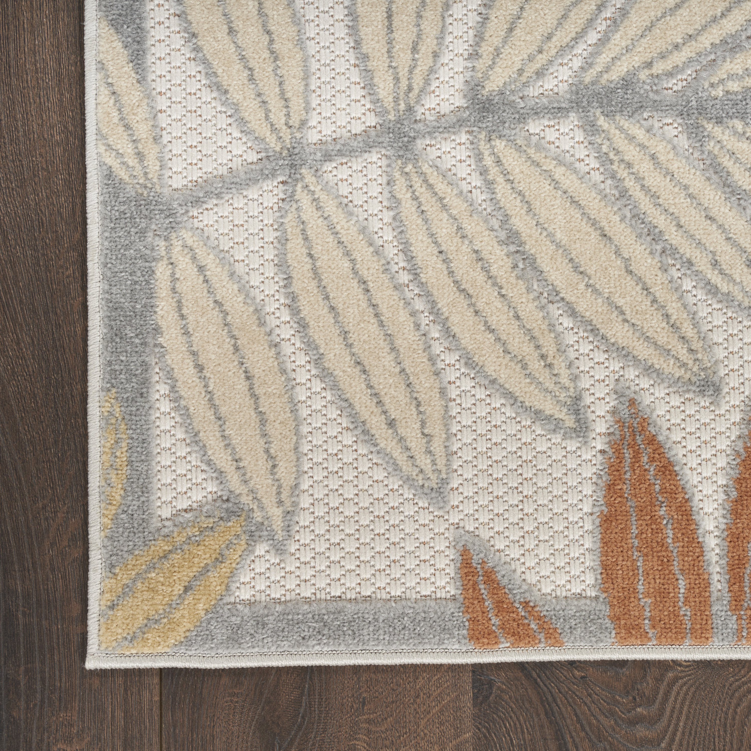 Nourison Aloha 2'8" x 4' Blue Mocha Outdoor Rug
