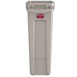 Rubbermaid Commercial, Vented Slim Jim, 23 gal, Resin, Beige, Rectangle, Receptacle