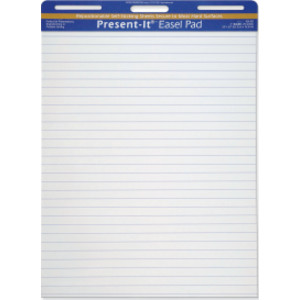 Easel Pad, Self-Adhesive, White, 1" Ruled 25" x 30", 25 Sheets