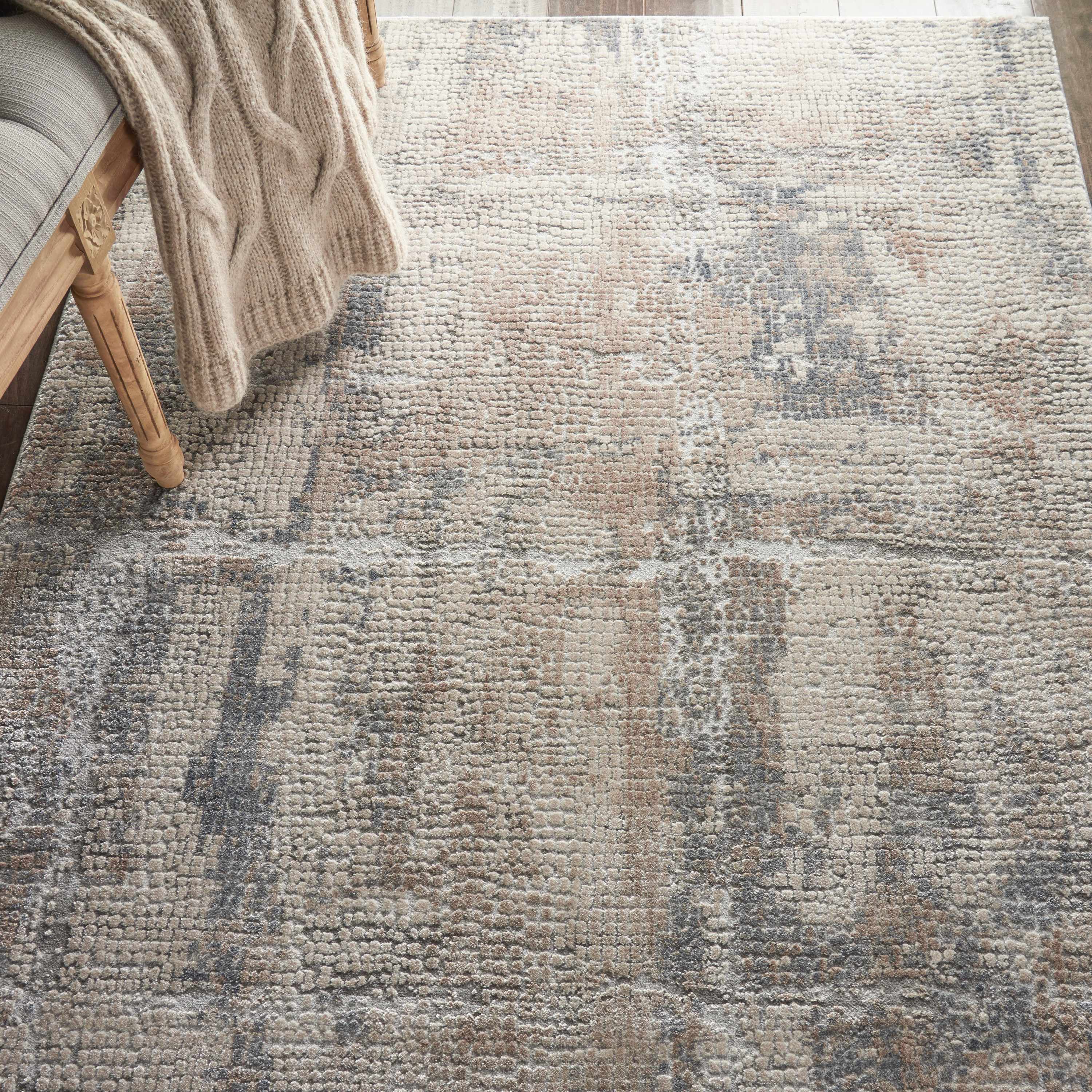 Nourison Rustic Textures 3'11" x 5'11" Beige Grey Modern Indoor Rug