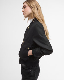 Patsy Waxed Bomber Jacket Black