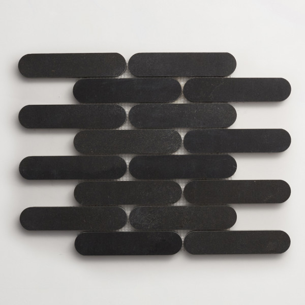 lapidary | oval petit mosaic sheet | warm black 