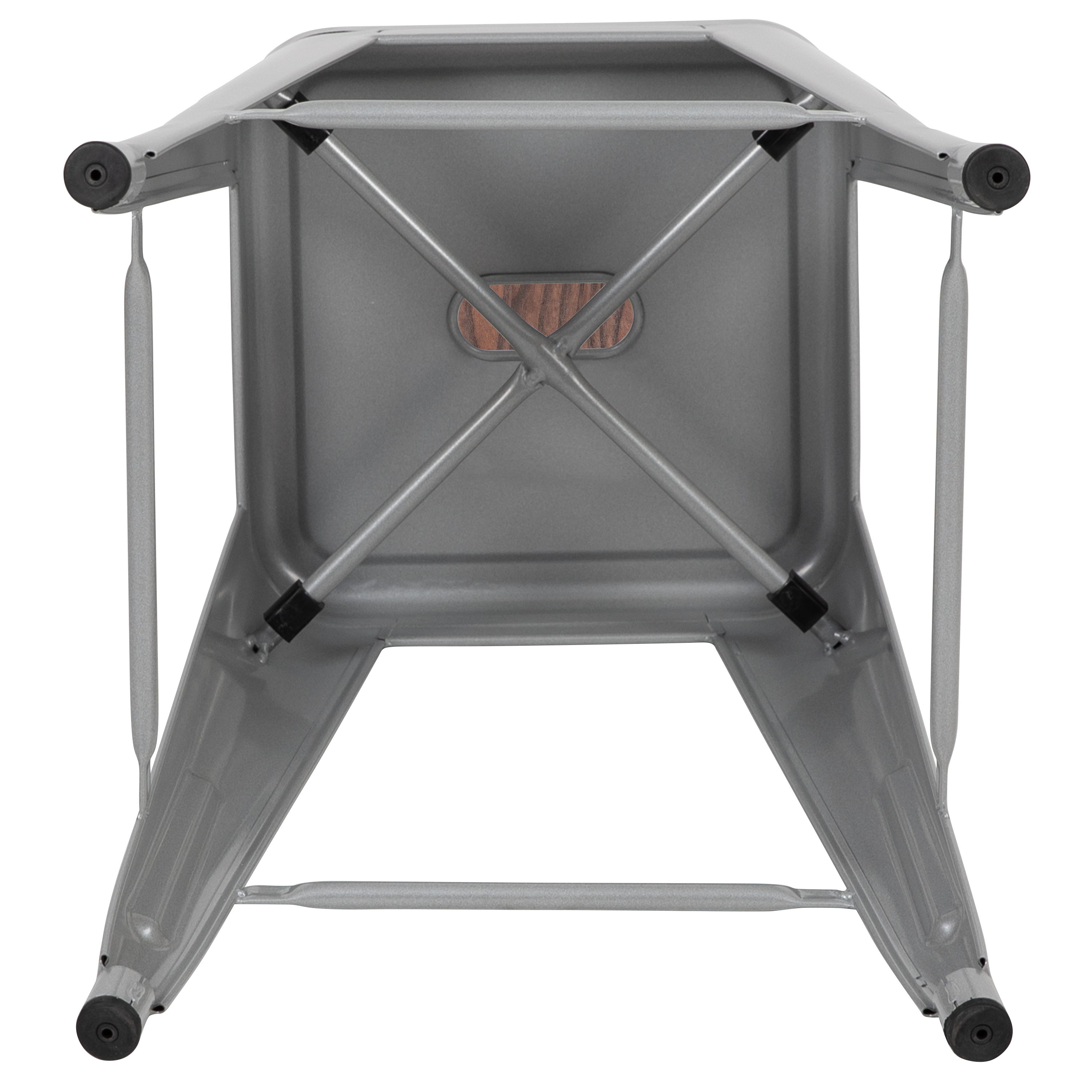 Cierra 24" High Metal Counter-Height, Indoor Bar Stool with Wood Seat in Gun ... - Picture 23 of 49