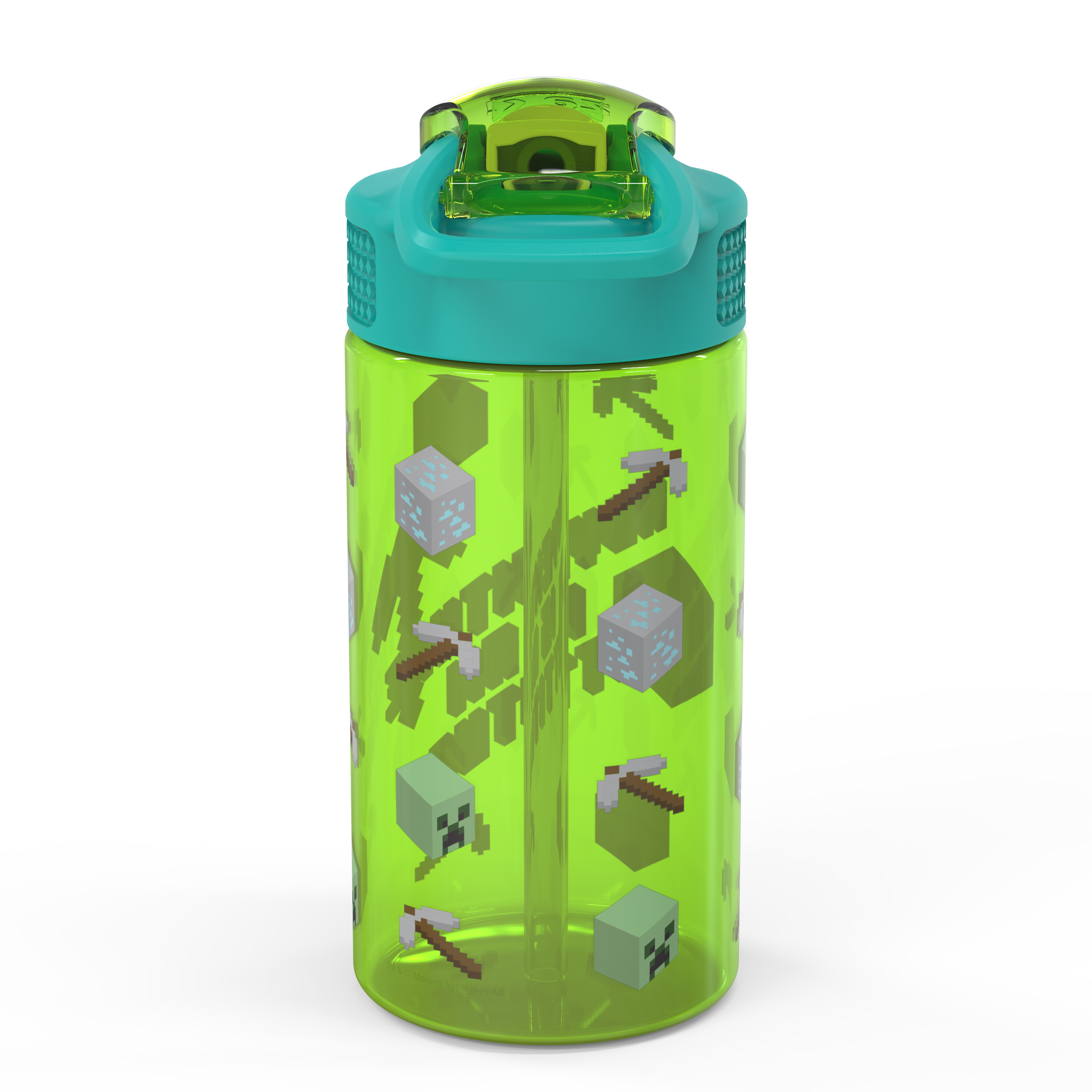 Minecraft 16 ounce Reusable Plastic Water Bottle with Straw, Creeper, 2-piece set slideshow image 3 Minecraft 16 ounce Reusable Plastic Water Bottle with Straw, Creeper, 2-piece set slideshow image 3
