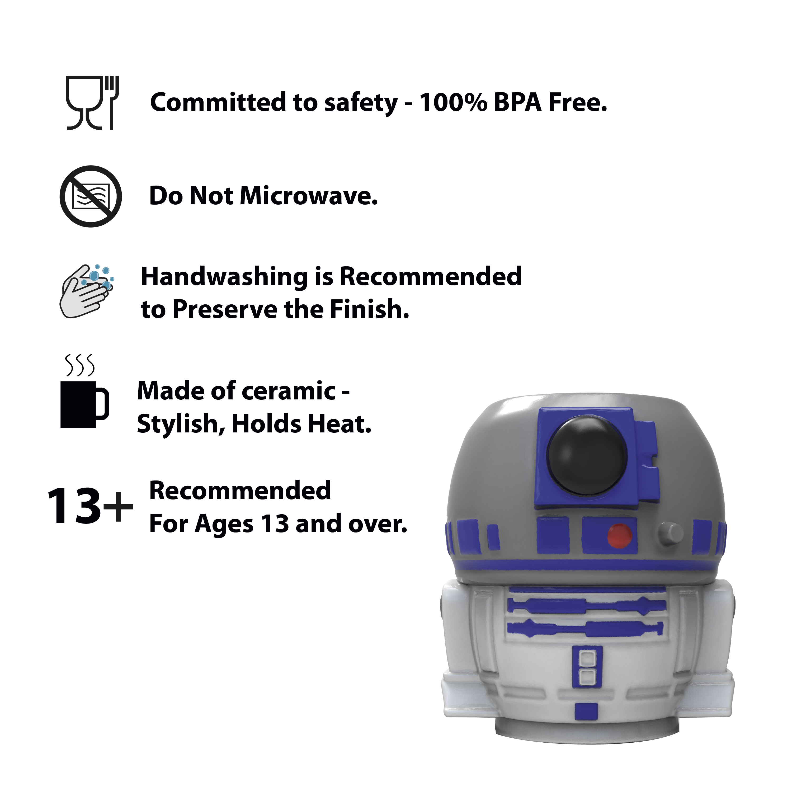 Star Wars 13 ounce Coffee Mug and Spoon, R2D2