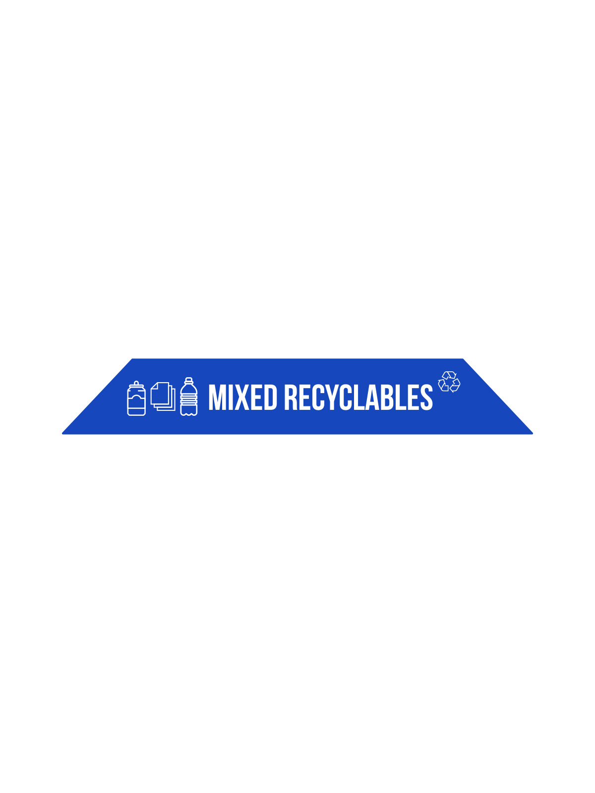 Busch Systems Fusion Series waste and recycling container lid label for mixed recyclables