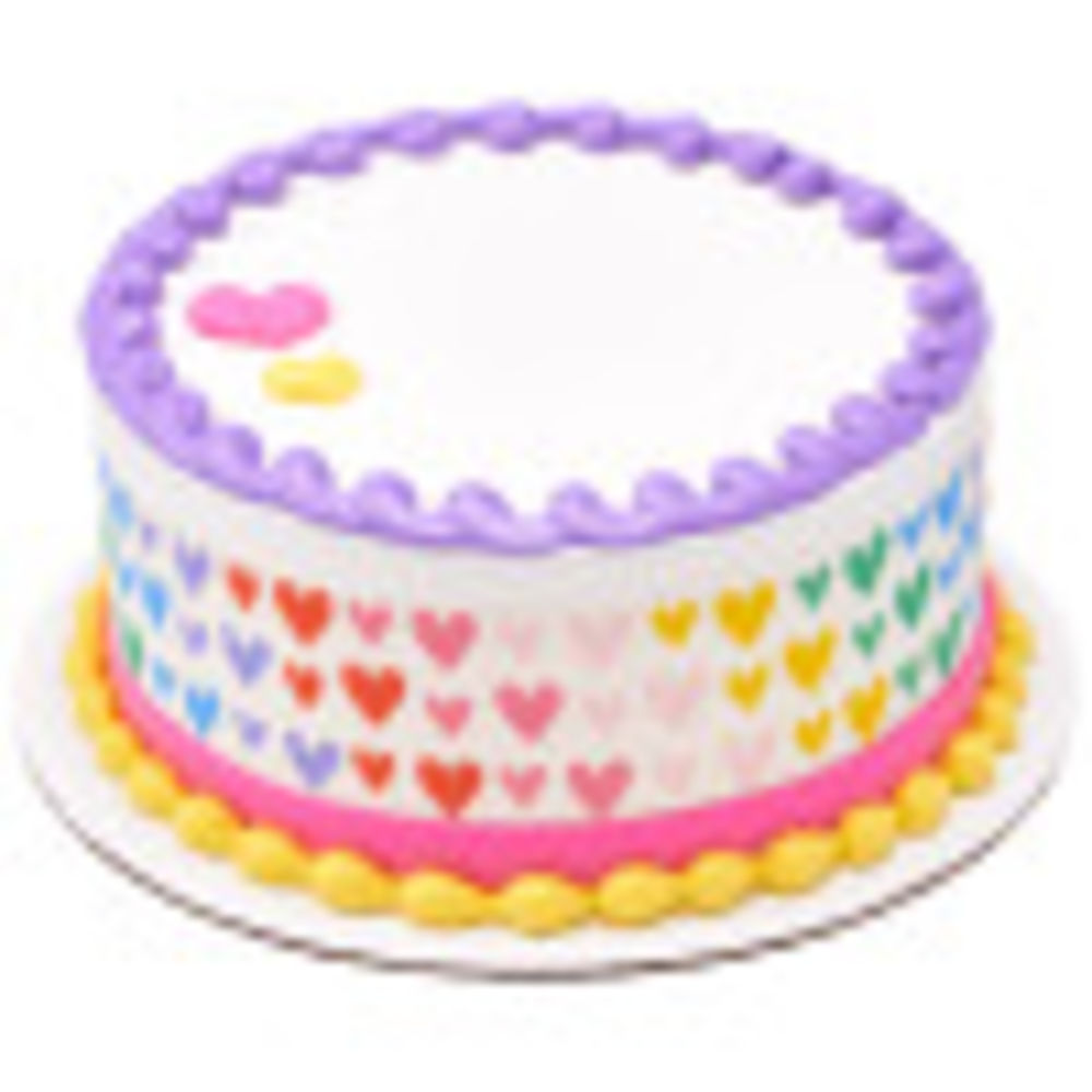 Image Cake Bright Rainbow Hearts