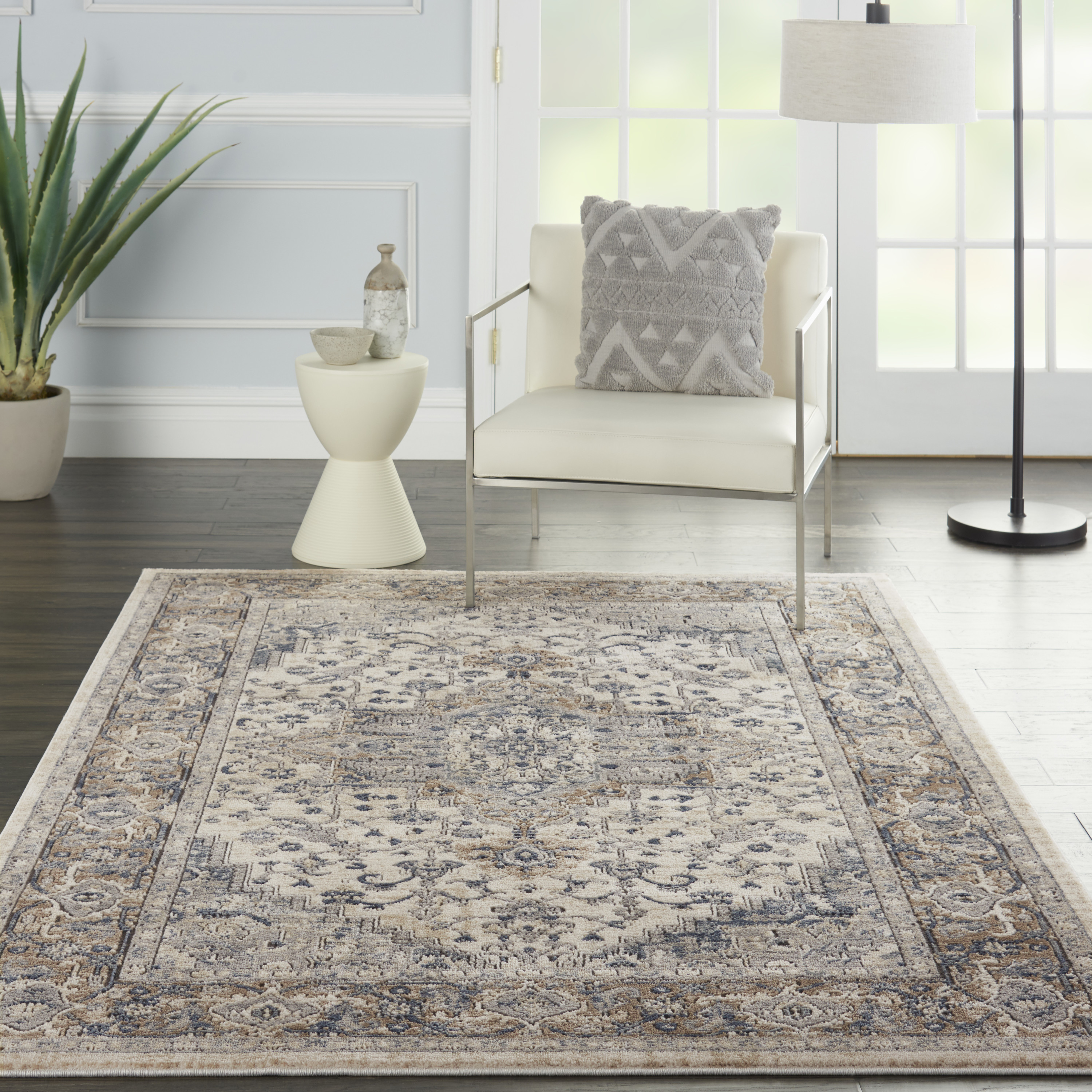 Nourison Quarry 6' x 9' Ivory Grey Farmhouse Indoor Rug