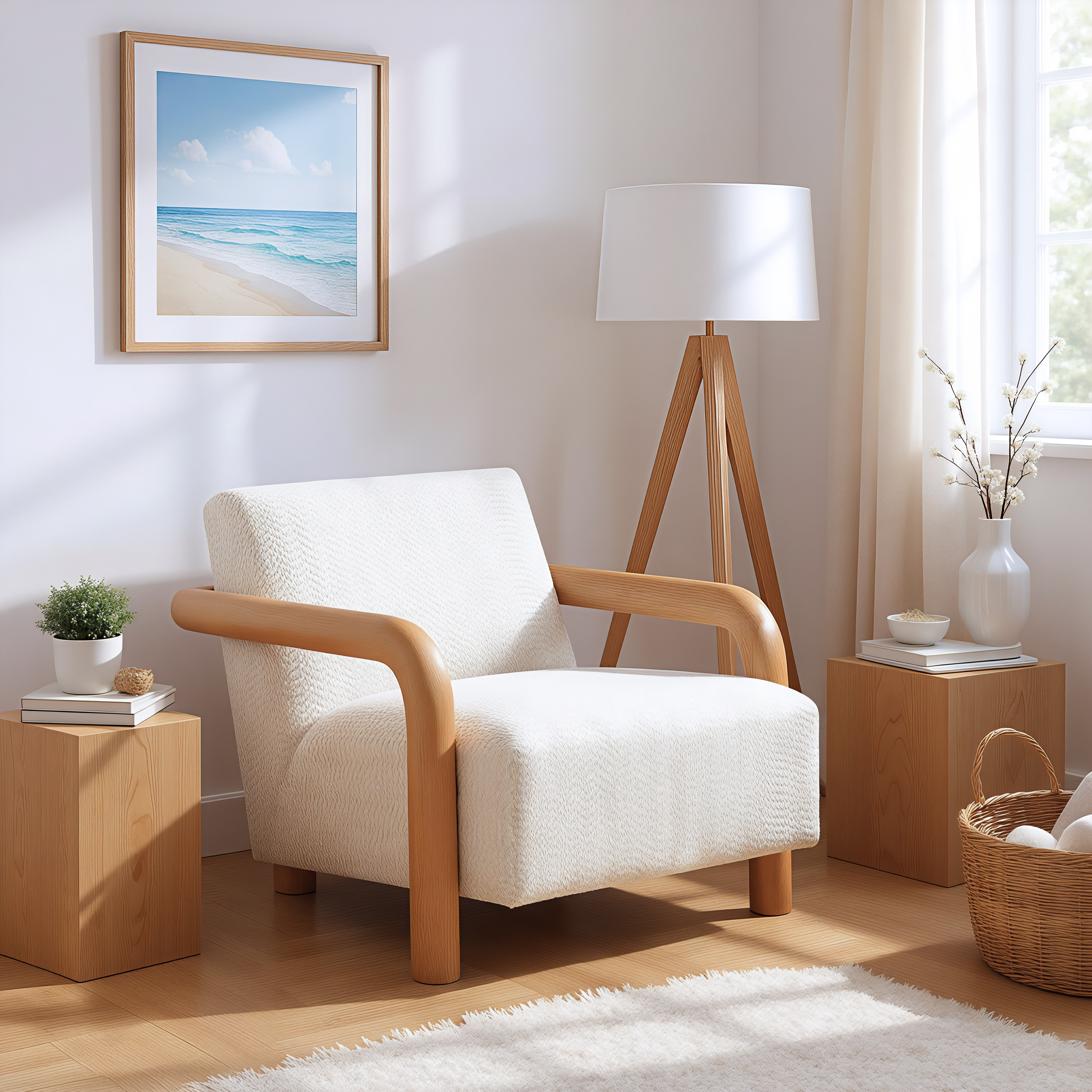 Subliem Accent Chair Cotton White product image